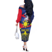 Personalized Filipino Roots Philippines Heritage Off The Shoulder Long Sleeve Dress