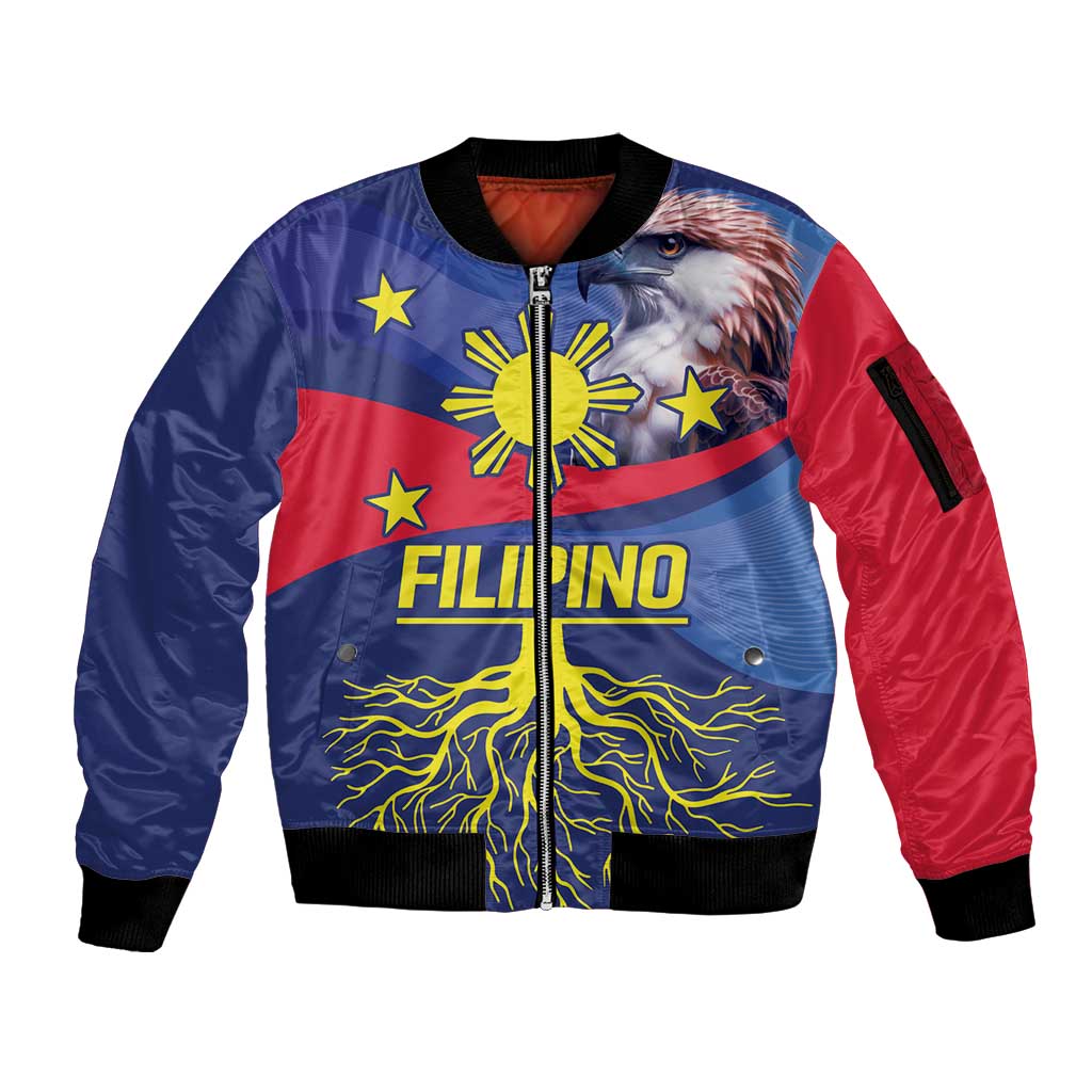 Personalized Filipino Roots Philippines Heritage Sleeve Zip Bomber Jacket