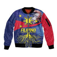 Personalized Filipino Roots Philippines Heritage Sleeve Zip Bomber Jacket