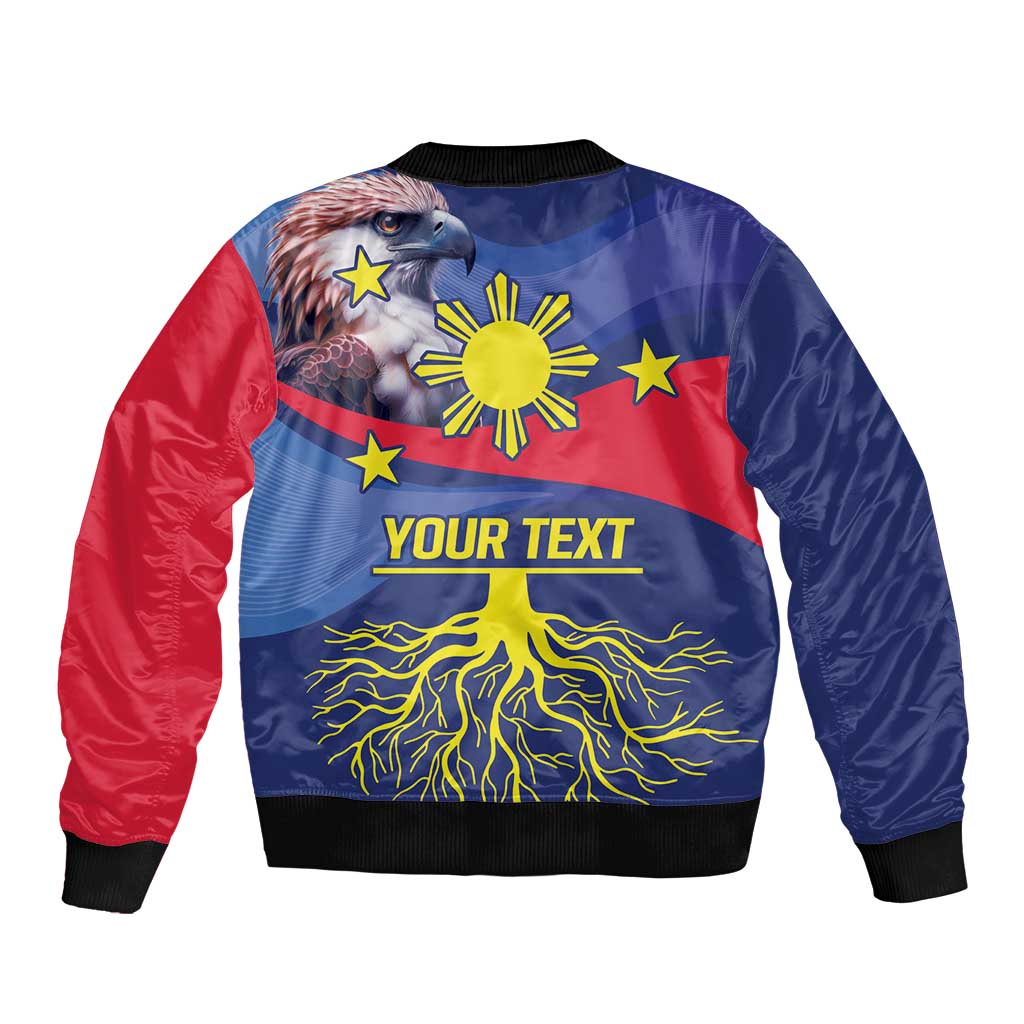 Personalized Filipino Roots Philippines Heritage Sleeve Zip Bomber Jacket