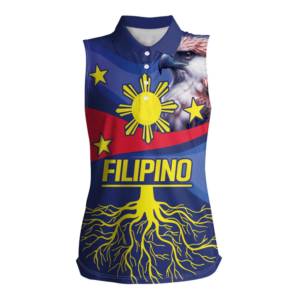 Personalized Filipino Roots Philippines Heritage Women Sleeveless Polo Shirt