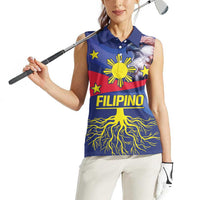 Personalized Filipino Roots Philippines Heritage Women Sleeveless Polo Shirt