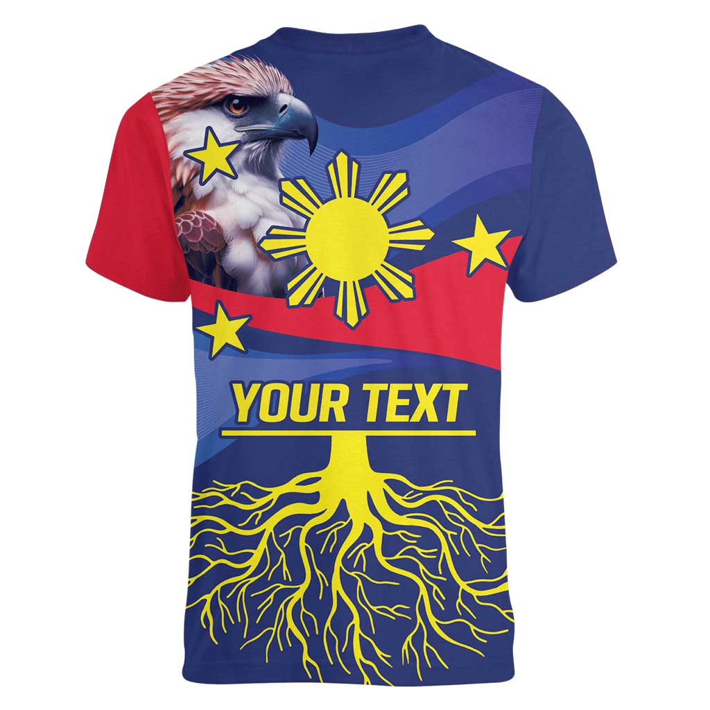 Personalized Filipino Roots Philippines Heritage Women V-Neck T-Shirt