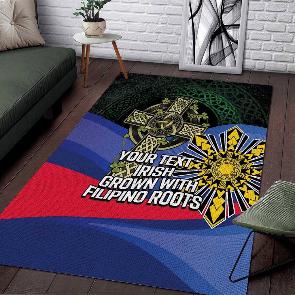 Personalized Irish Grown With Filipino Roots Area Rug