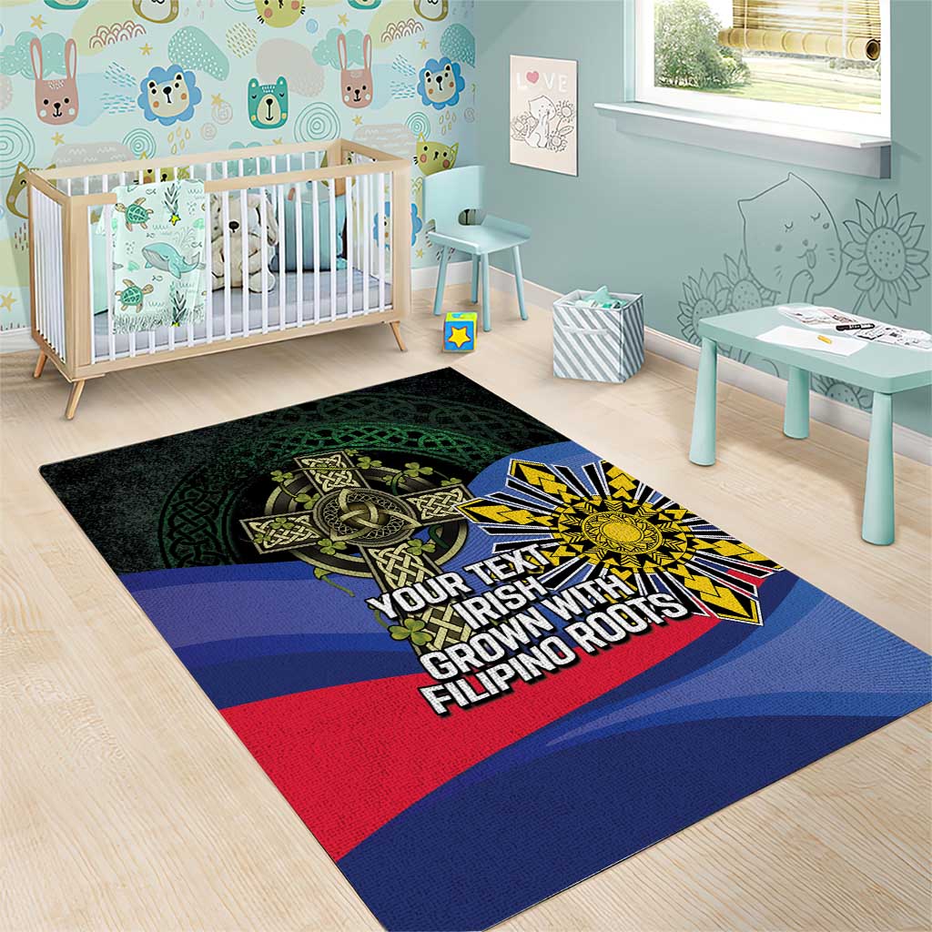 Personalized Irish Grown With Filipino Roots Area Rug