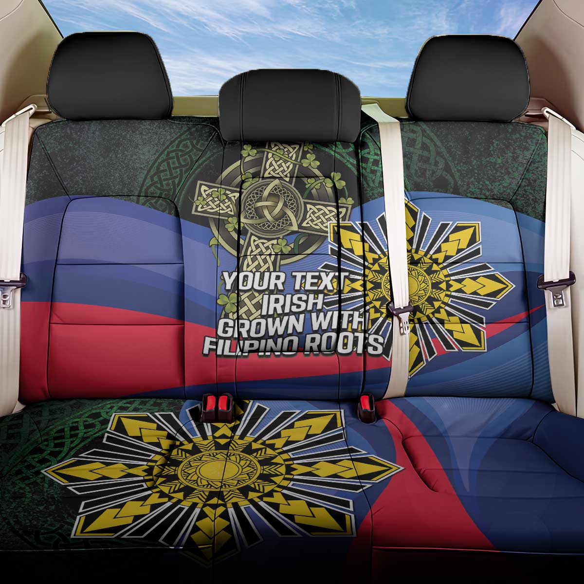 Personalized Irish Grown With Filipino Roots Back Car Seat Cover
