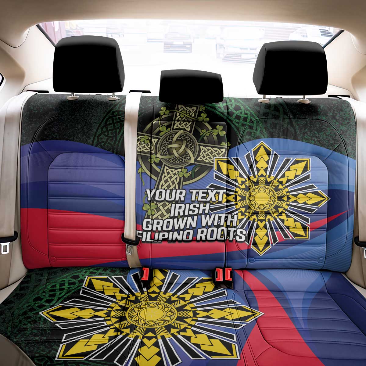 Personalized Irish Grown With Filipino Roots Back Car Seat Cover