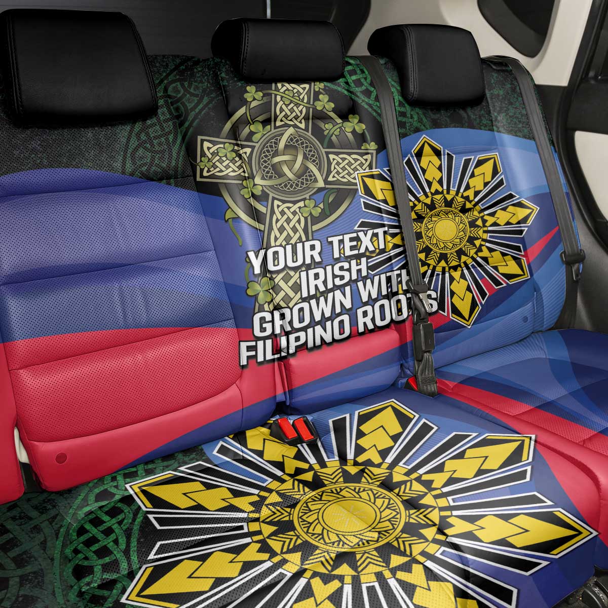 Personalized Irish Grown With Filipino Roots Back Car Seat Cover