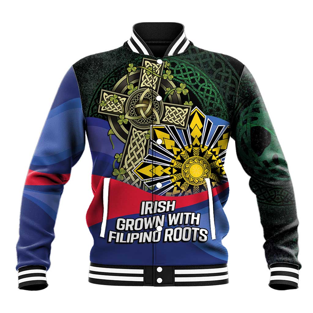 Personalized Irish Grown With Filipino Roots Baseball Jacket