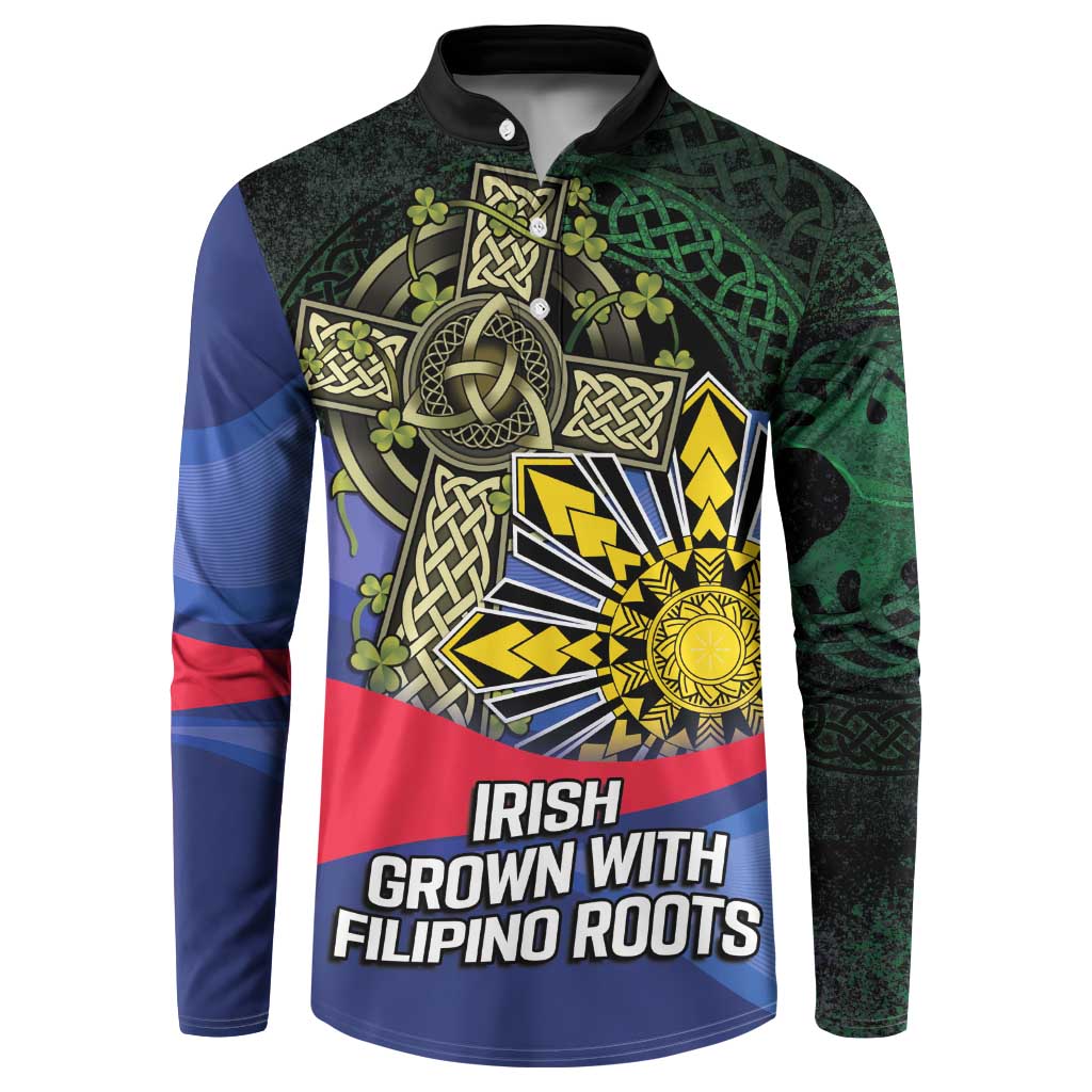 Personalized Irish Grown With Filipino Roots Button Sweatshirt