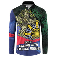 Personalized Irish Grown With Filipino Roots Button Sweatshirt