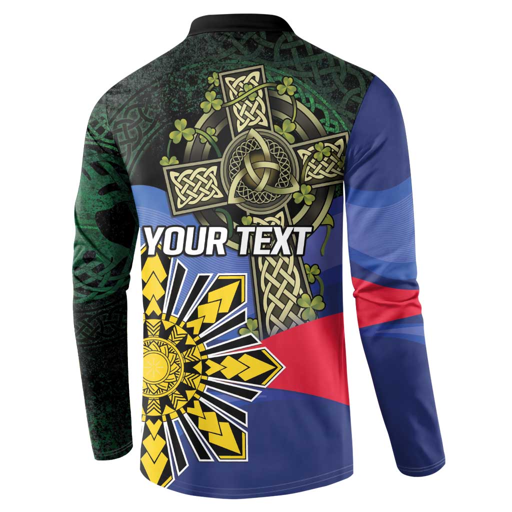 Personalized Irish Grown With Filipino Roots Button Sweatshirt