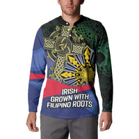 Personalized Irish Grown With Filipino Roots Button Sweatshirt