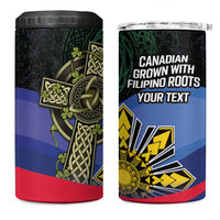 Personalized Irish Grown With Filipino Roots 4 in 1 Can Cooler Tumbler