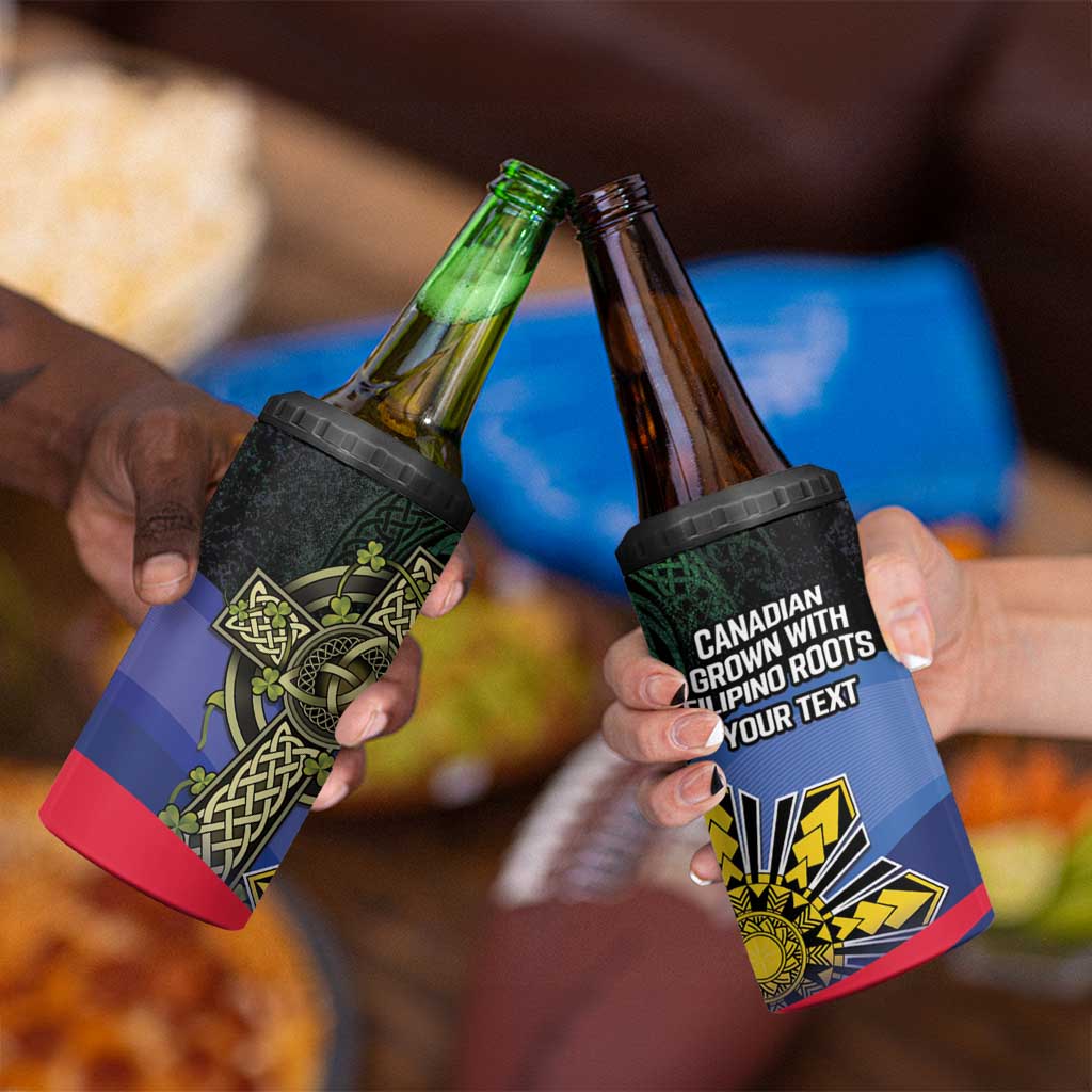 Personalized Irish Grown With Filipino Roots 4 in 1 Can Cooler Tumbler