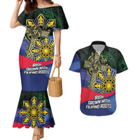 Personalized Irish Grown With Filipino Roots Couples Matching Mermaid Dress and Hawaiian Shirt