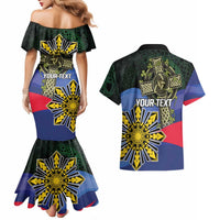 Personalized Irish Grown With Filipino Roots Couples Matching Mermaid Dress and Hawaiian Shirt