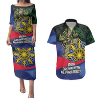 Personalized Irish Grown With Filipino Roots Couples Matching Puletasi and Hawaiian Shirt