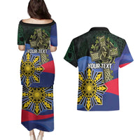 Personalized Irish Grown With Filipino Roots Couples Matching Puletasi and Hawaiian Shirt