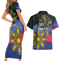 Personalized Irish Grown With Filipino Roots Couples Matching Short Sleeve Bodycon Dress and Hawaiian Shirt