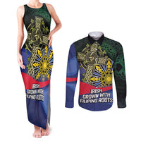 Personalized Irish Grown With Filipino Roots Couples Matching Tank Maxi Dress and Long Sleeve Button Shirt