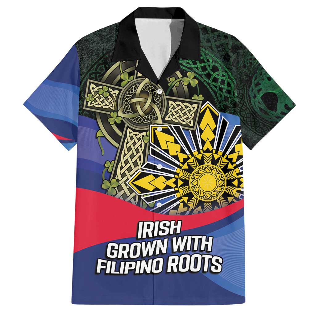Personalized Irish Grown With Filipino Roots Family Matching Long Sleeve Bodycon Dress and Hawaiian Shirt