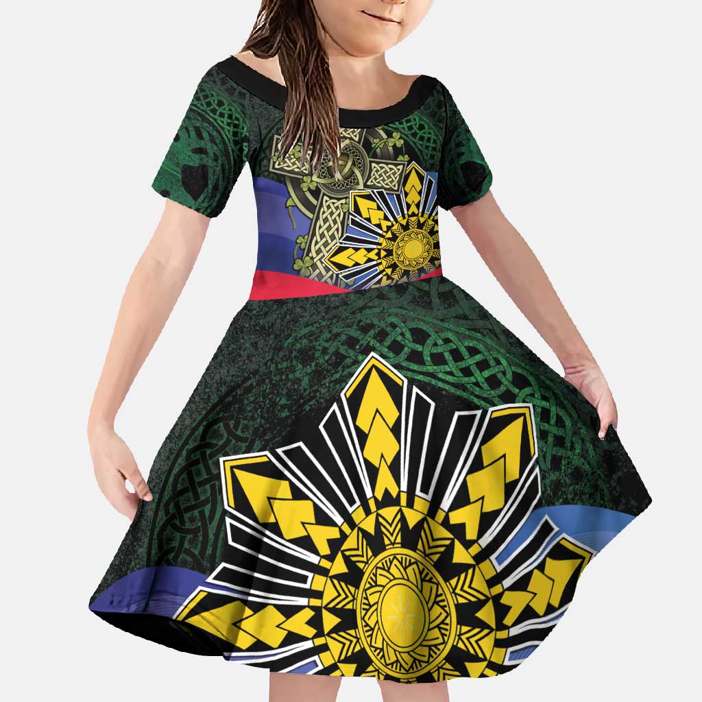 Personalized Irish Grown With Filipino Roots Family Matching Off Shoulder Maxi Dress and Hawaiian Shirt
