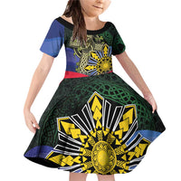 Personalized Irish Grown With Filipino Roots Family Matching Off Shoulder Short Dress and Hawaiian Shirt