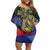 Personalized Irish Grown With Filipino Roots Family Matching Off Shoulder Short Dress and Hawaiian Shirt