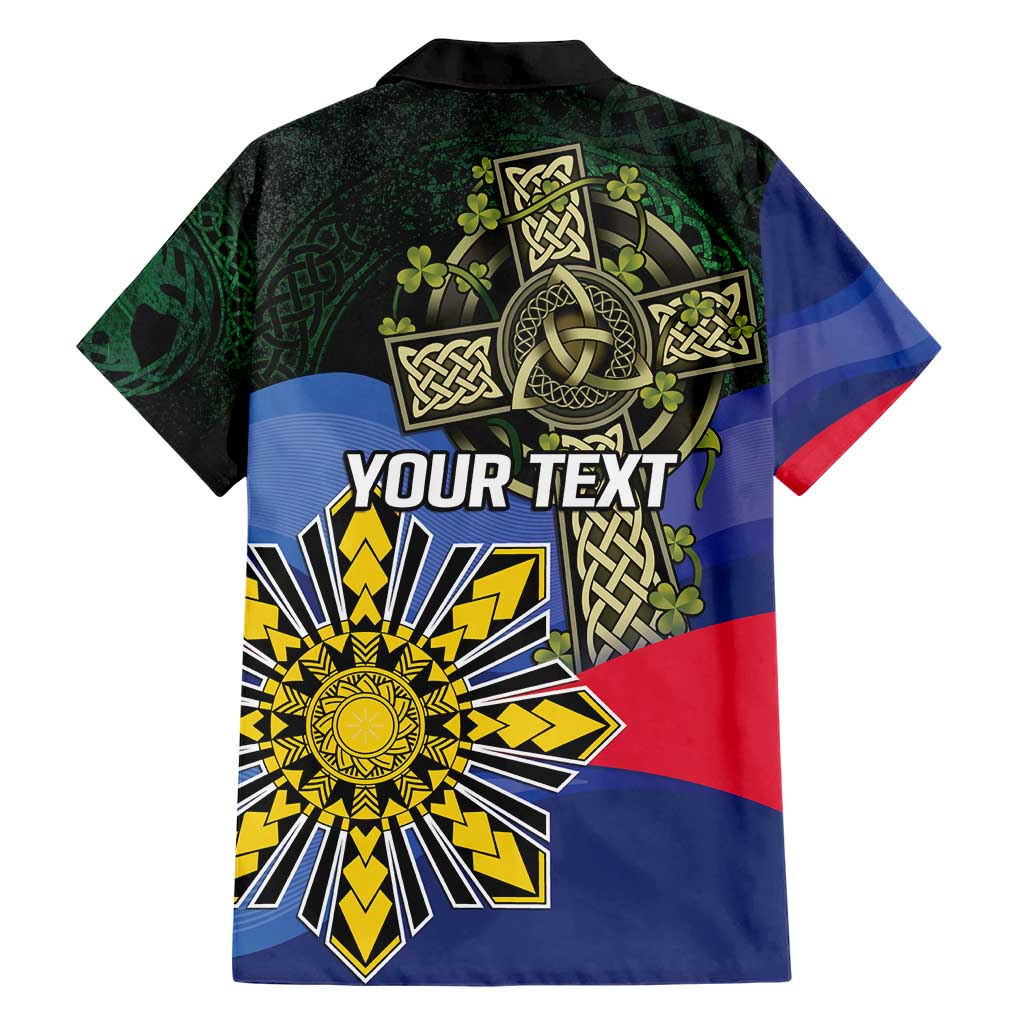 Personalized Irish Grown With Filipino Roots Family Matching Short Sleeve Bodycon Dress and Hawaiian Shirt