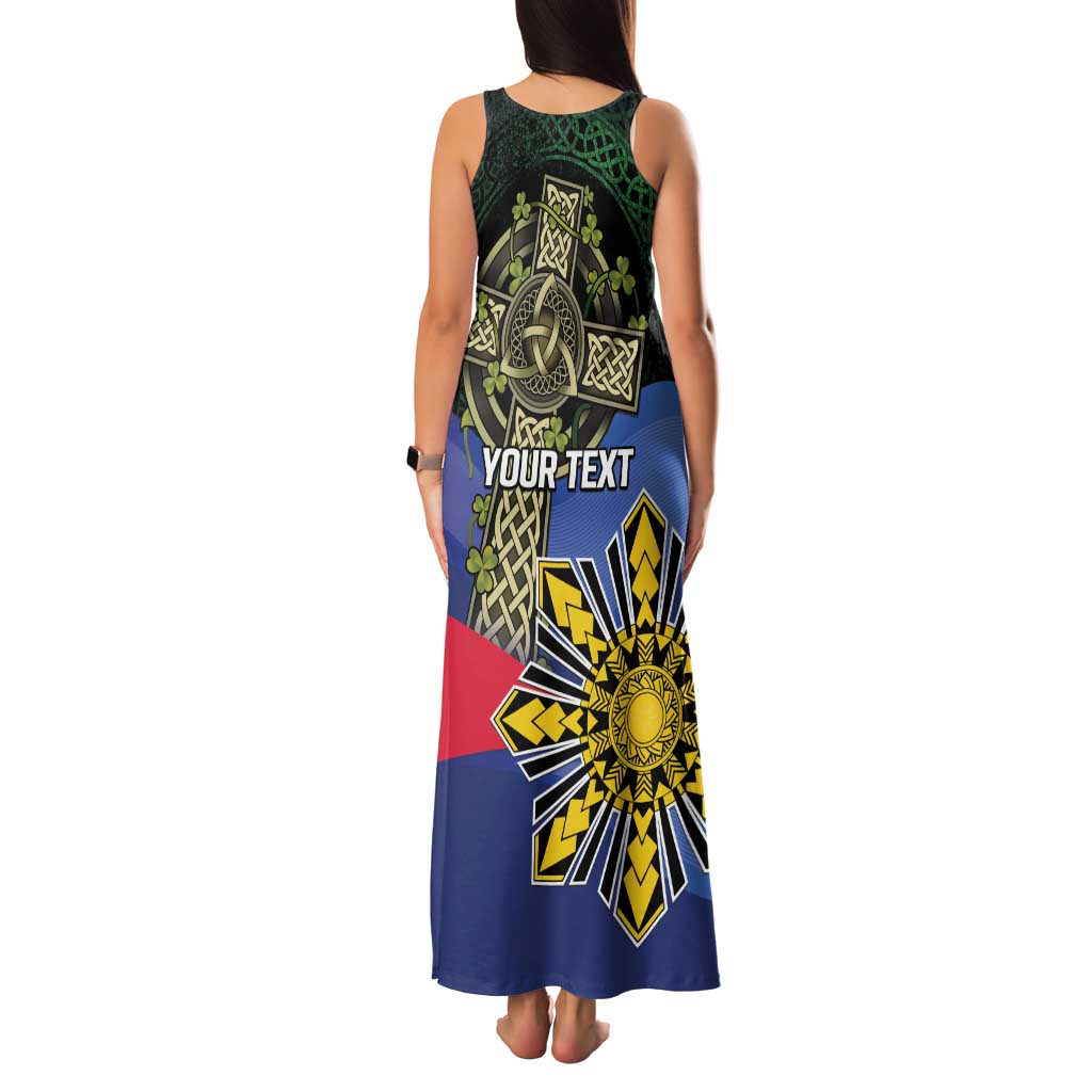 Personalized Irish Grown With Filipino Roots Family Matching Tank Maxi Dress and Hawaiian Shirt