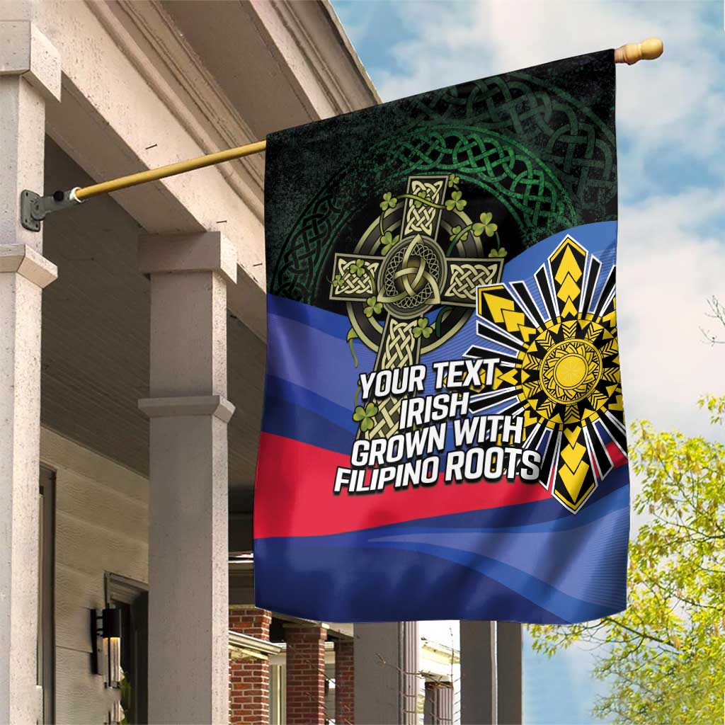 Personalized Irish Grown With Filipino Roots Garden Flag