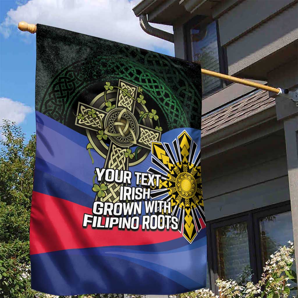 Personalized Irish Grown With Filipino Roots Garden Flag