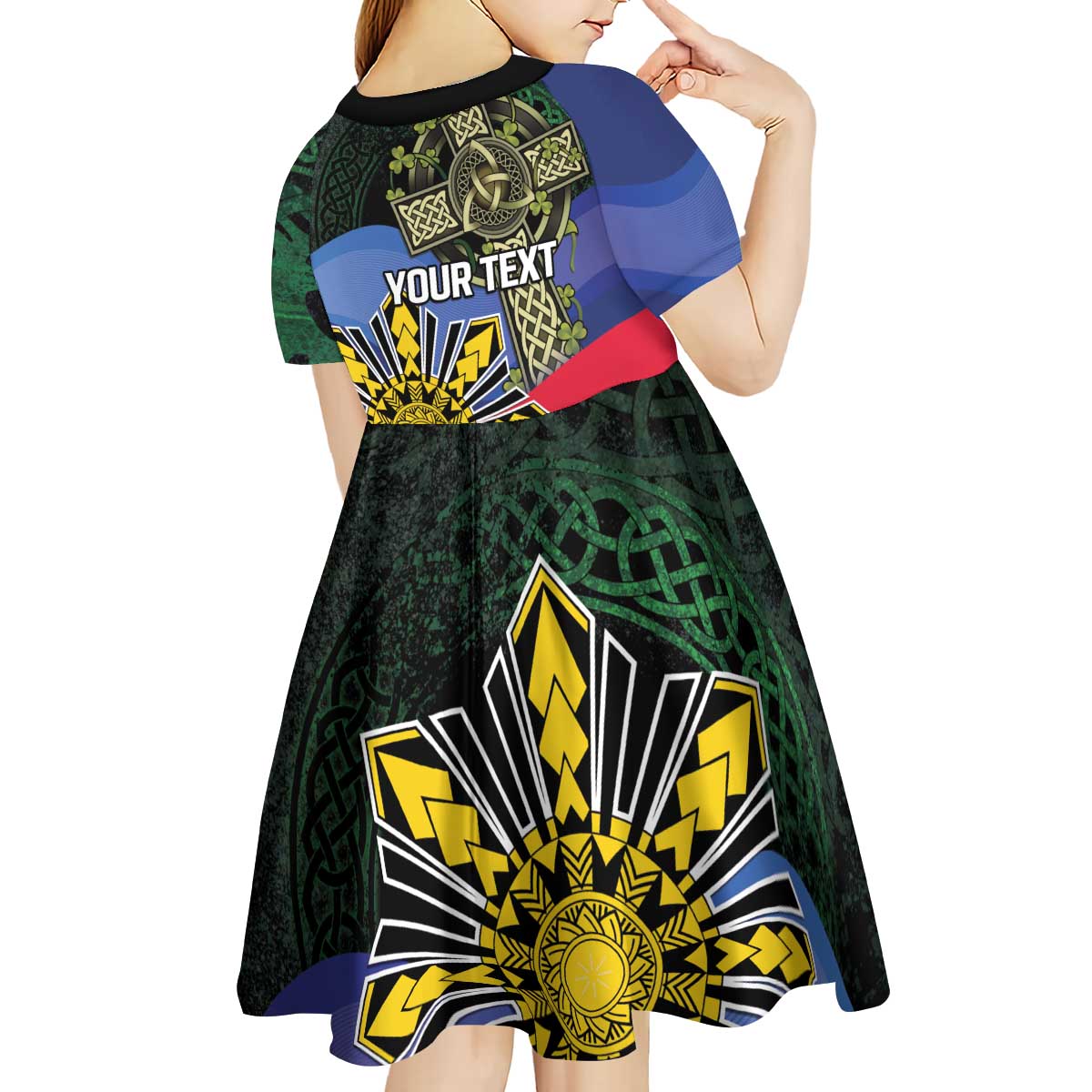 Personalized Irish Grown With Filipino Roots Kid Short Sleeve Dress