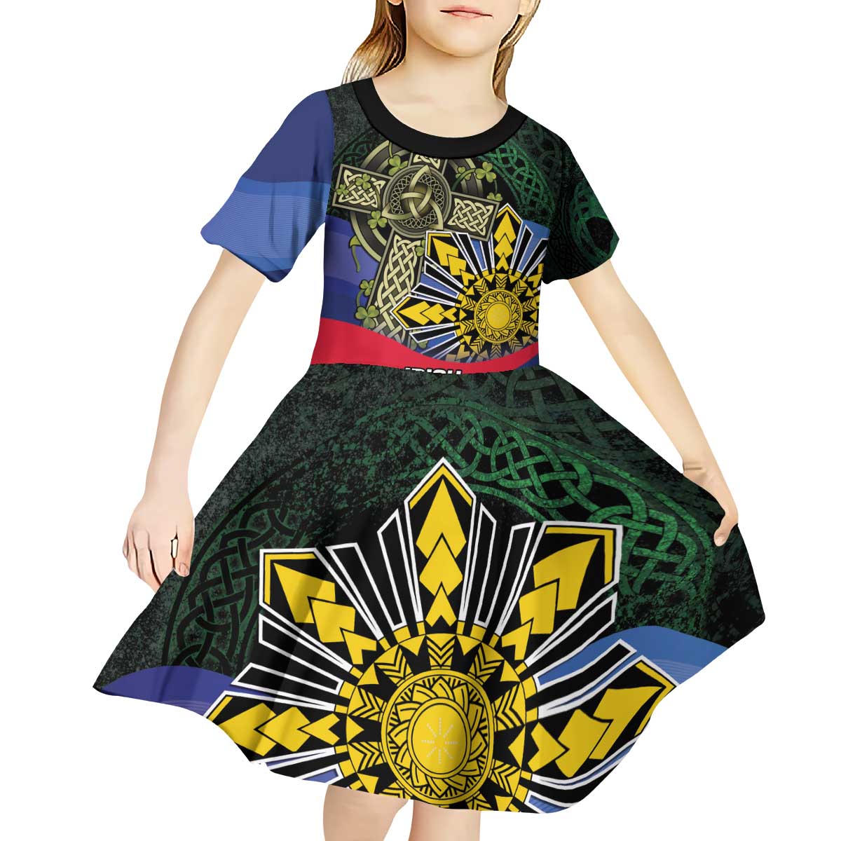 Personalized Irish Grown With Filipino Roots Kid Short Sleeve Dress