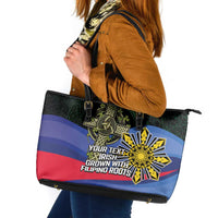 Personalized Irish Grown With Filipino Roots Leather Tote Bag