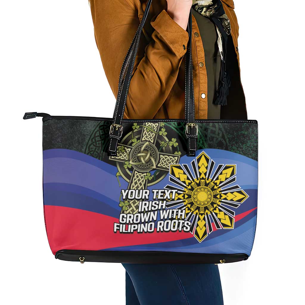 Personalized Irish Grown With Filipino Roots Leather Tote Bag