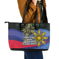 Personalized Irish Grown With Filipino Roots Leather Tote Bag
