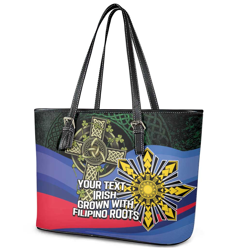 Personalized Irish Grown With Filipino Roots Leather Tote Bag