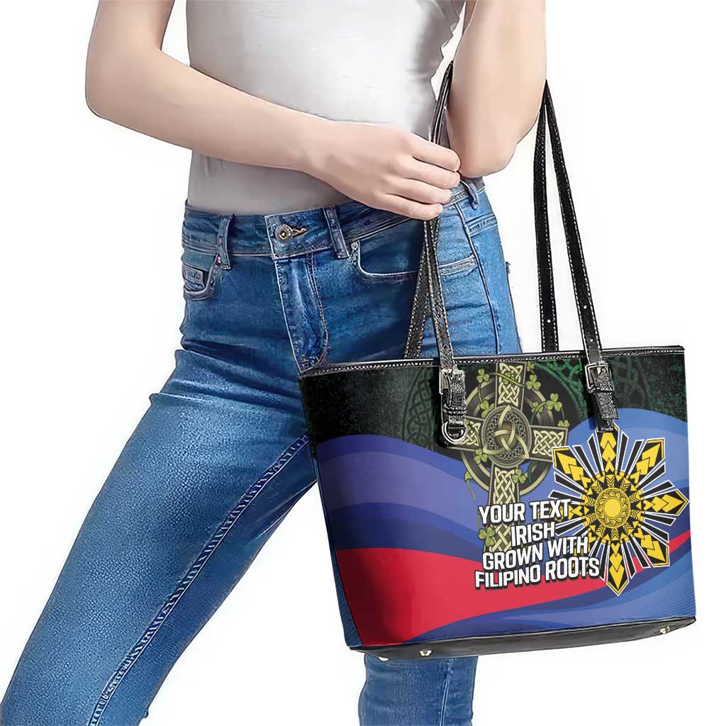 Personalized Irish Grown With Filipino Roots Leather Tote Bag