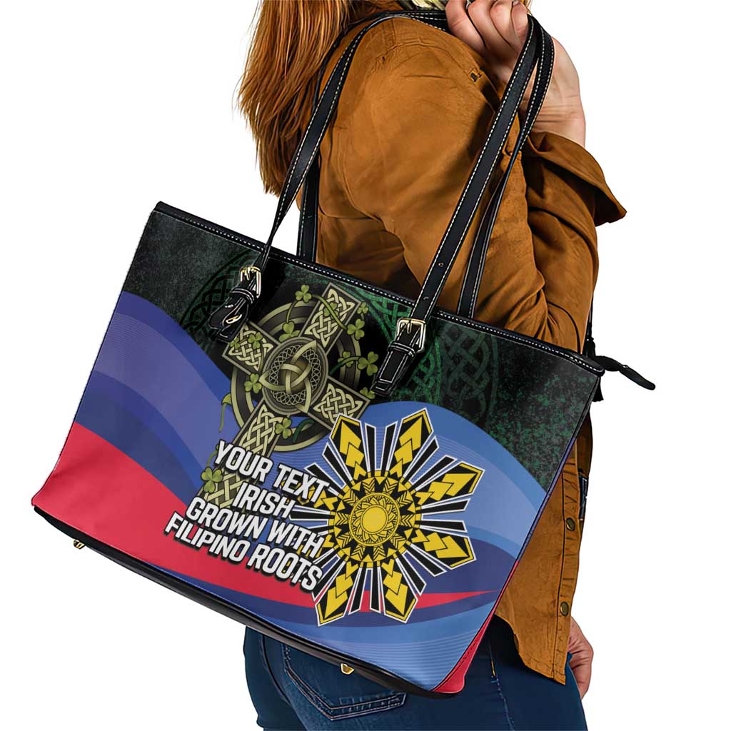 Personalized Irish Grown With Filipino Roots Leather Tote Bag