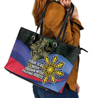 Personalized Irish Grown With Filipino Roots Leather Tote Bag