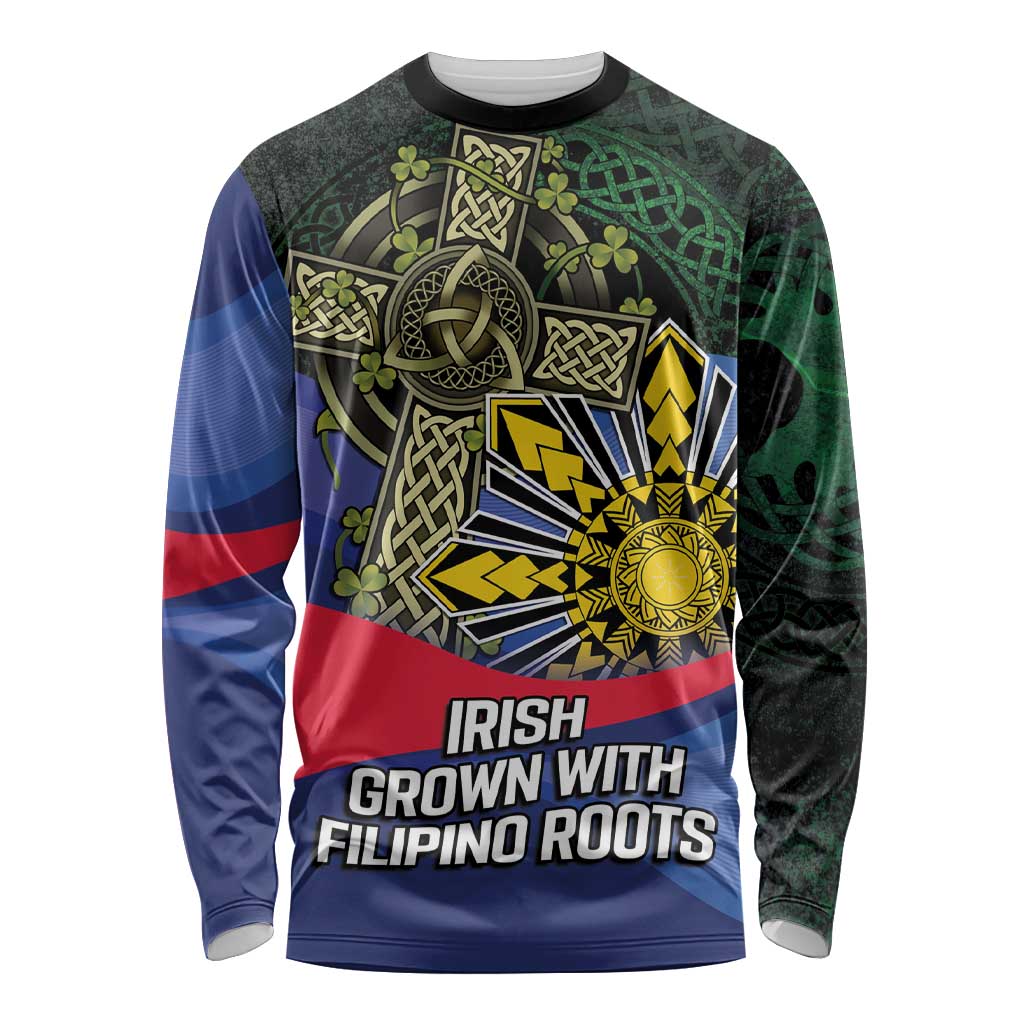 Personalized Irish Grown With Filipino Roots Long Sleeve Shirt