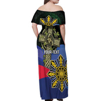 Personalized Irish Grown With Filipino Roots Off Shoulder Maxi Dress