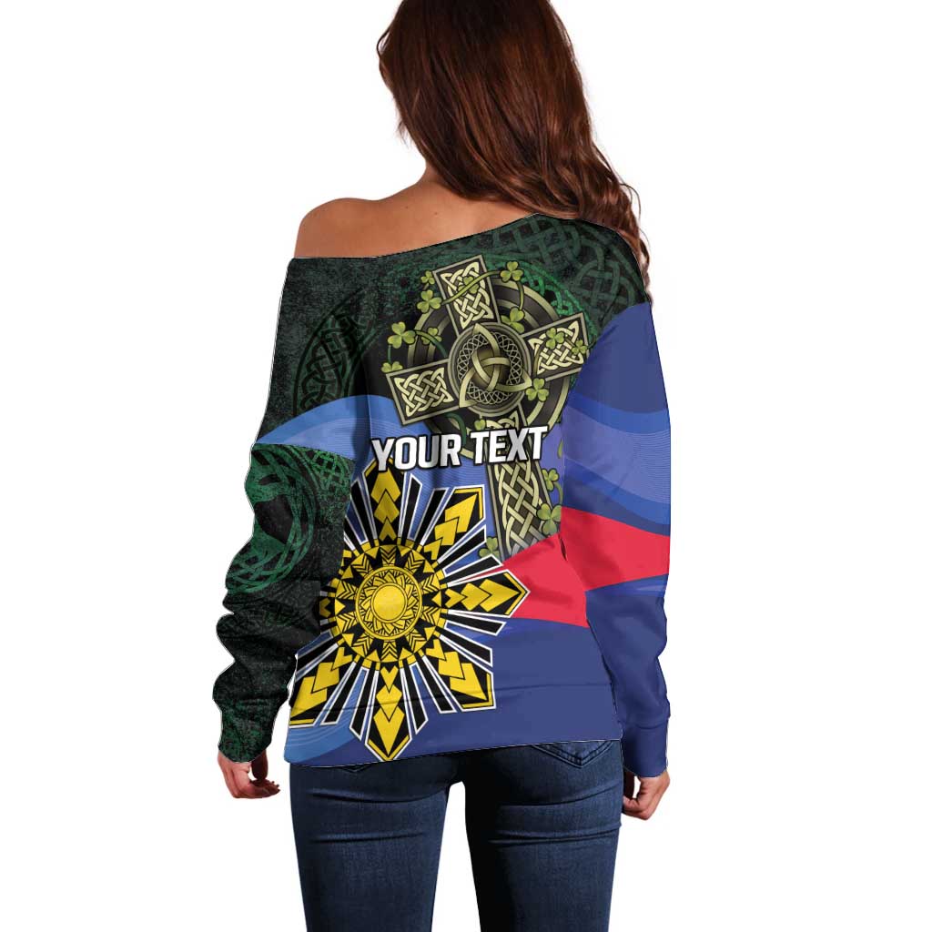 Personalized Irish Grown With Filipino Roots Off Shoulder Sweater