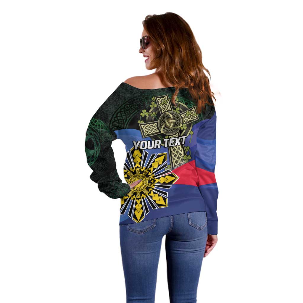Personalized Irish Grown With Filipino Roots Off Shoulder Sweater