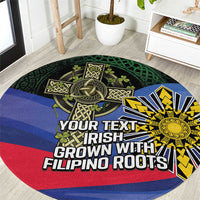 Personalized Irish Grown With Filipino Roots Round Carpet
