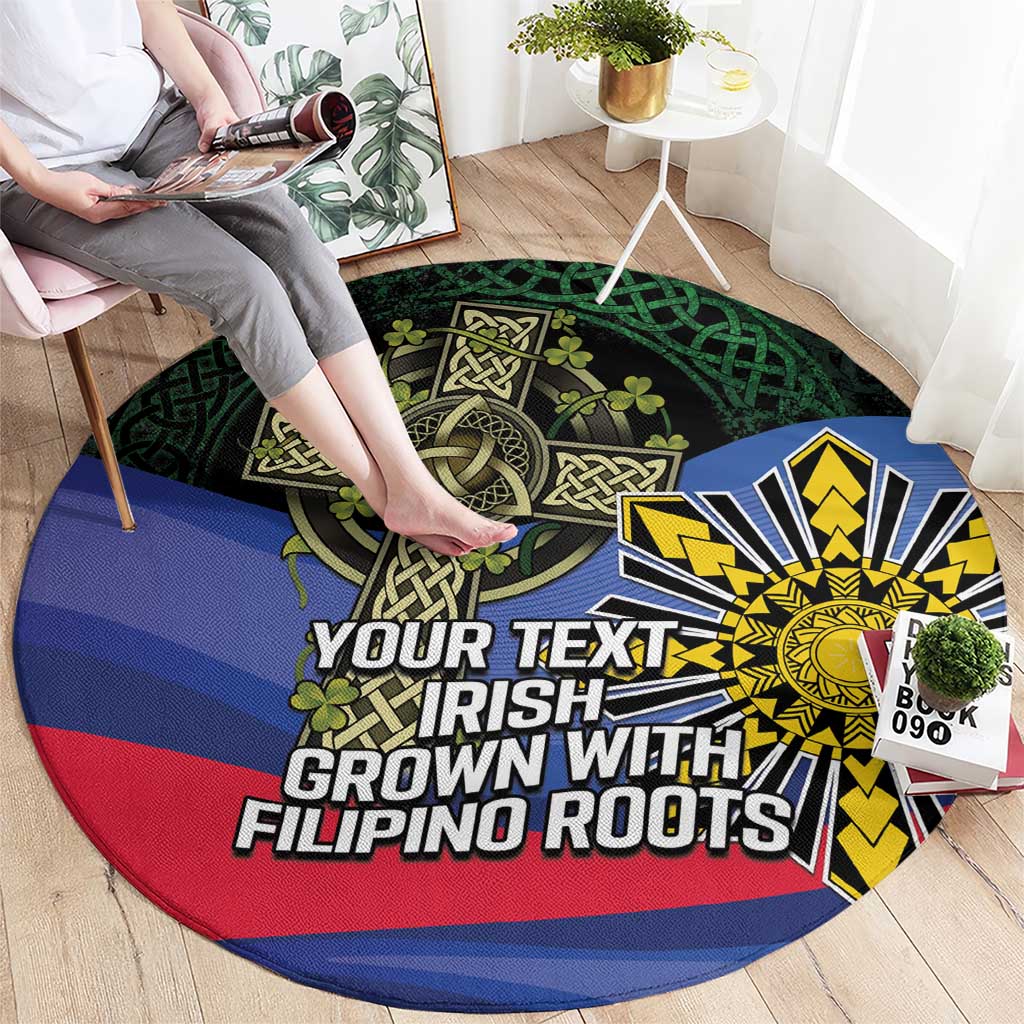 Personalized Irish Grown With Filipino Roots Round Carpet