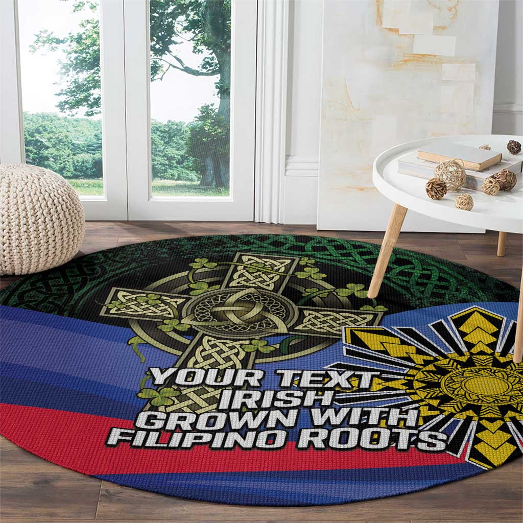 Personalized Irish Grown With Filipino Roots Round Carpet