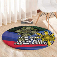 Personalized Irish Grown With Filipino Roots Round Carpet